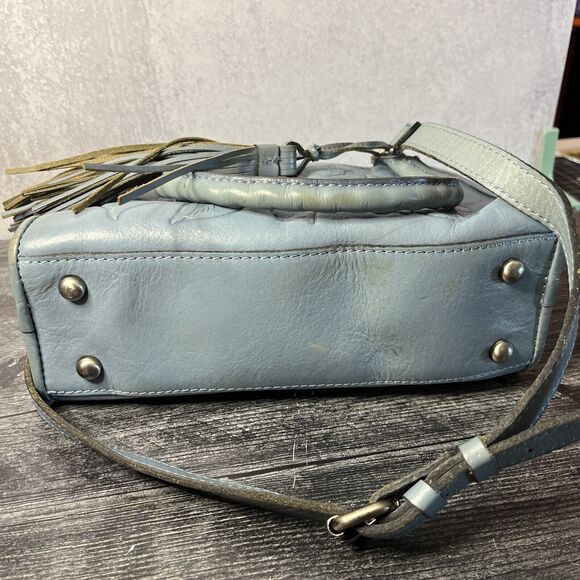 Patricia Nash Women's SMALL PARIS SATCHEL Slate Blue Preowned - Picture 12 of 15